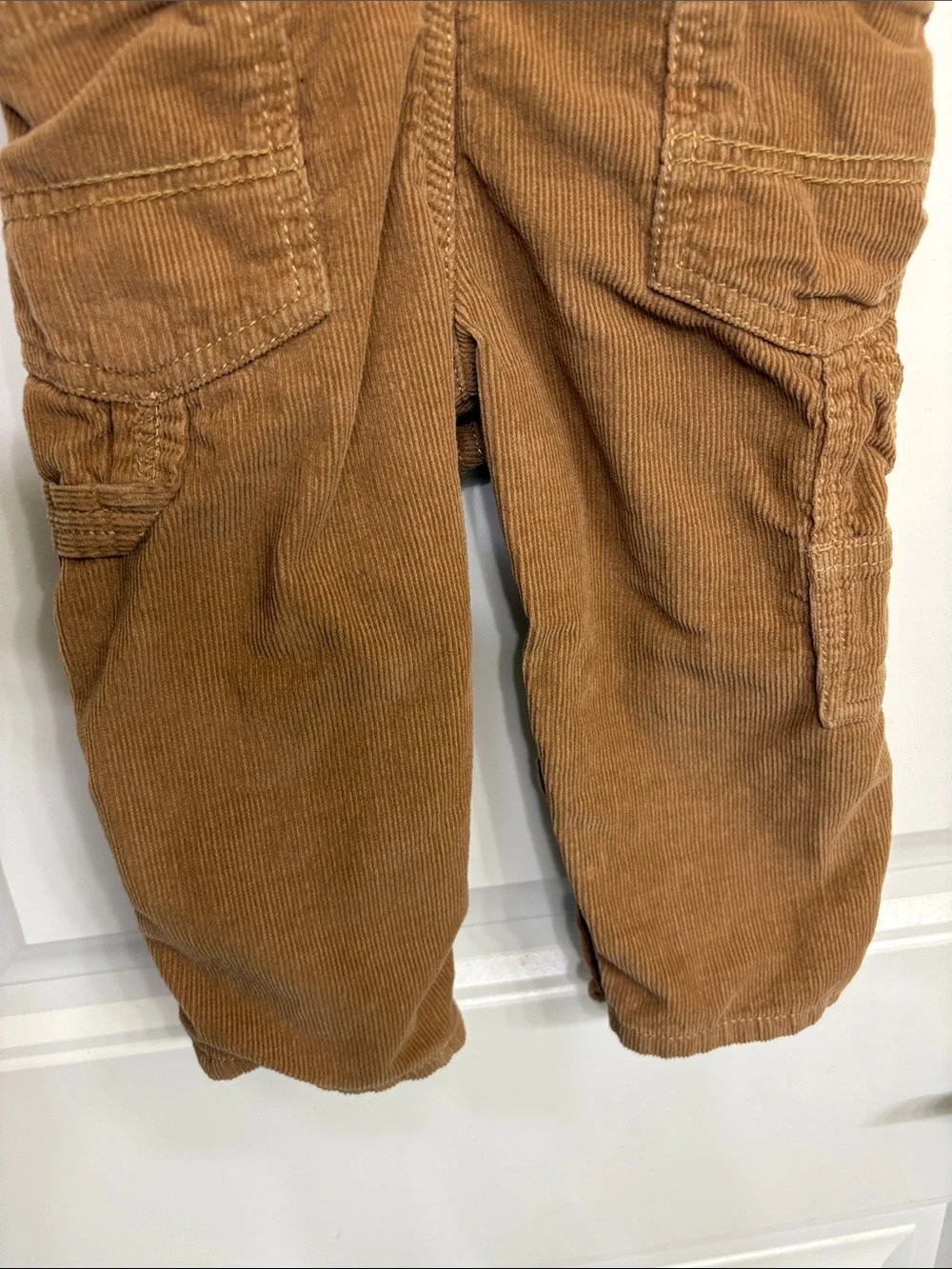 OshKosh B'gosh Tan Brown Corduroy Kids Overalls‎